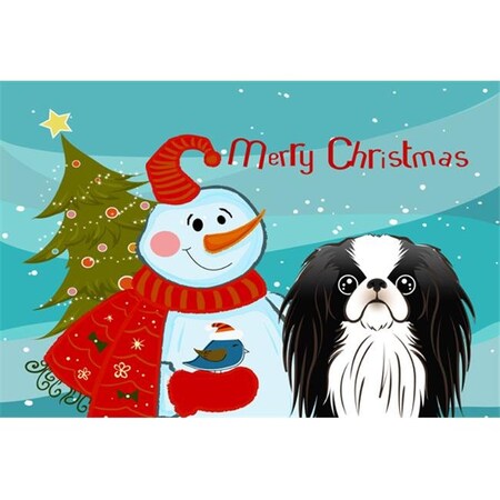 Carolines Treasures Carolines Treasures BB1850PLMT Snowman With Japanese Chin Fabric Placemat BB1850PLMT